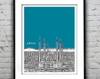 Adana Turkey City Skyline Poster Art Print