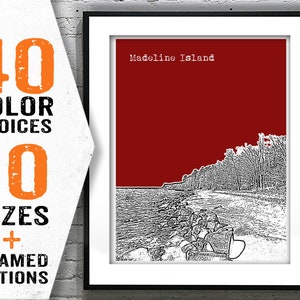Madeline Island Wisconsin Poster Print Art Skyline Item T2119