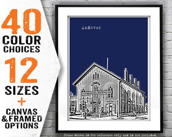 Andover Massachusetts Skyline Poster Art Print MA Item T4837