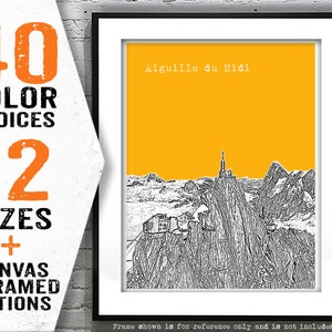 Aiguille du Midi Chamonix France Poster Art Skyline Print Europe Item T4848