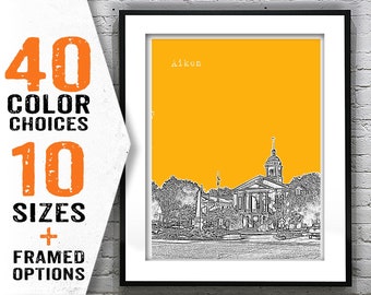 Aiken South Carolina City Skyline Poster Art Print SC Item T2077