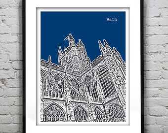 Bath Skyline Poster Art Print Bath Abbey Britain England UK Item T4001