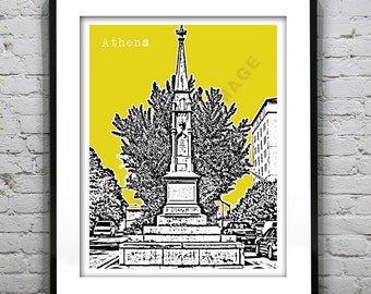 Athens Skyline Poster Art Print Georgia GA Monument Item T2209