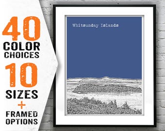 Whitsunday Islands Australia Skyline Poster Art Print Item T1436