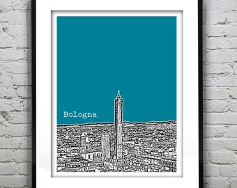 Bologna Italy City Skyline Poster Art Print Europe