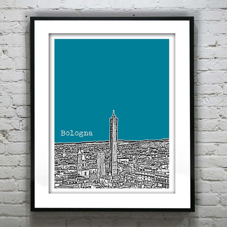 Bologna Italy City Skyline Poster Art Print Europe image 1