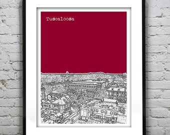 Tuscaloosa Alabama Skyline Poster Art Print Item T4146