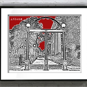Athens Georgia Poster Skyline Art Print GA Item T2210
