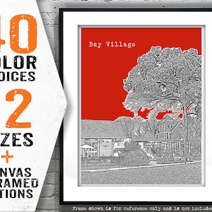 Bay Village Skyline Poster Art Print Ohio OH Item T4117