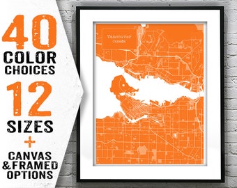 Vancouver Canada Blueprint Map Portrait Poster Art Print Item T 2847