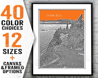Tubbs Hill Coeur d'Alene  Idaho Poster Art City Skyline Print Item T4016