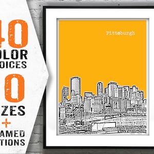 Pittsburgh Skyline Poster Art Print Pennsylvania PA Item T1583