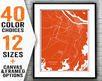 Savannah Georgia Blueprint Map Poster Art Print Several Sizes Available Item T2389