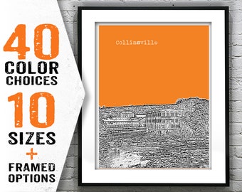 Collinsville Poster Art Print Skyline Connecticut Item T2124