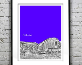 Oxford England Poster Art Print UK United Kingdom Oxford University Radcliffe Library Item T2666