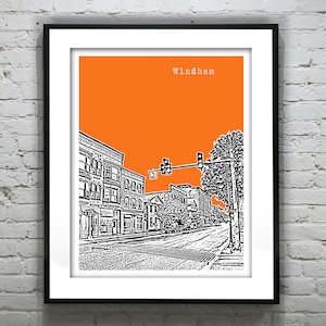 Windham Connecticut Poster Print Art Skyline  CT Item T2359