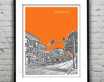 Windham Connecticut Poster Print Art Skyline  CT Item T2359