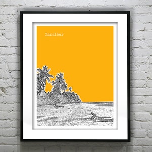 Zanzibar Skyline Poster Art Print Africa