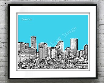 Denver Colorado Poster Art Print  Skyline Item T1253