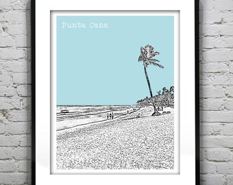 Punta Cana Skyline Poster Art Print Dominican Republic Item T4602