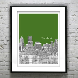 Portland Oregon Skyline Poster Art Print Oregon OR Item T4432