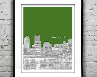Portland Oregon Skyline Poster Art Print Oregon OR Item T4432