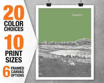 Denali National Park Alaska Skyline Poster Art Print AK Item T5450
