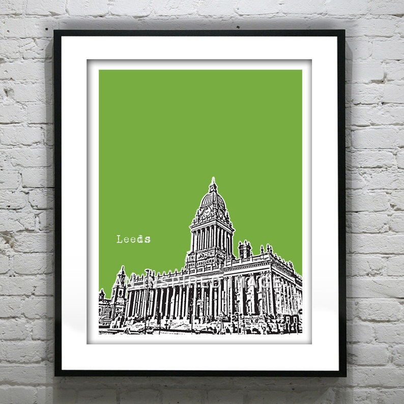 Leeds Poster Art Print West Yorkshire England UK Item T1361 Etsy