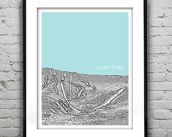 Sugarbush Vermont VT Ski Skiing Art Print Poster