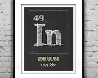 Periodic Table Indium Poster Art Print Periodic Table of Elements In 49 Item T5465