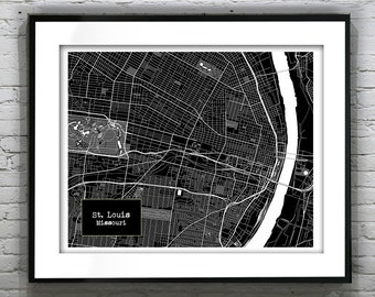 St. Louis Blueprint Map Poster Art Print Missouri MO Several Sizes Available Item T2230