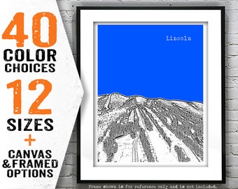 Lincoln New Hampshire Skyline Poster Art Print Loon Mountain Ski NH Item T4746