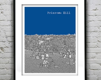 Primrose Hill London Poster Art Print Big Ben Britain England Item T2308