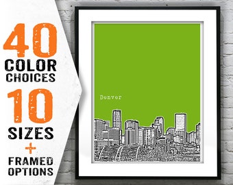 Denver Colorado Poster Art Print  Skyline Item T1249