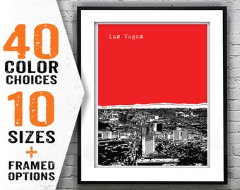 Las Vegas Poster Skyline Sin City Modern Art Print Nevada NV Item T1828