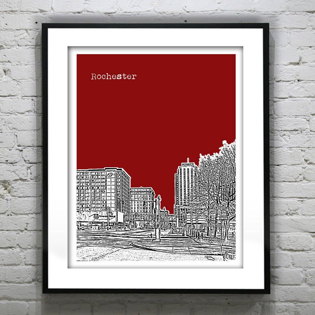 Rochester New York Skyline Art Print Poster NY Item T4884 - Etsy