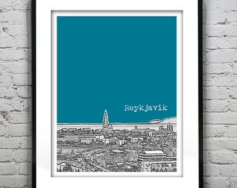 Reykjavik Iceland City Skyline Poster Art Print Item T1156