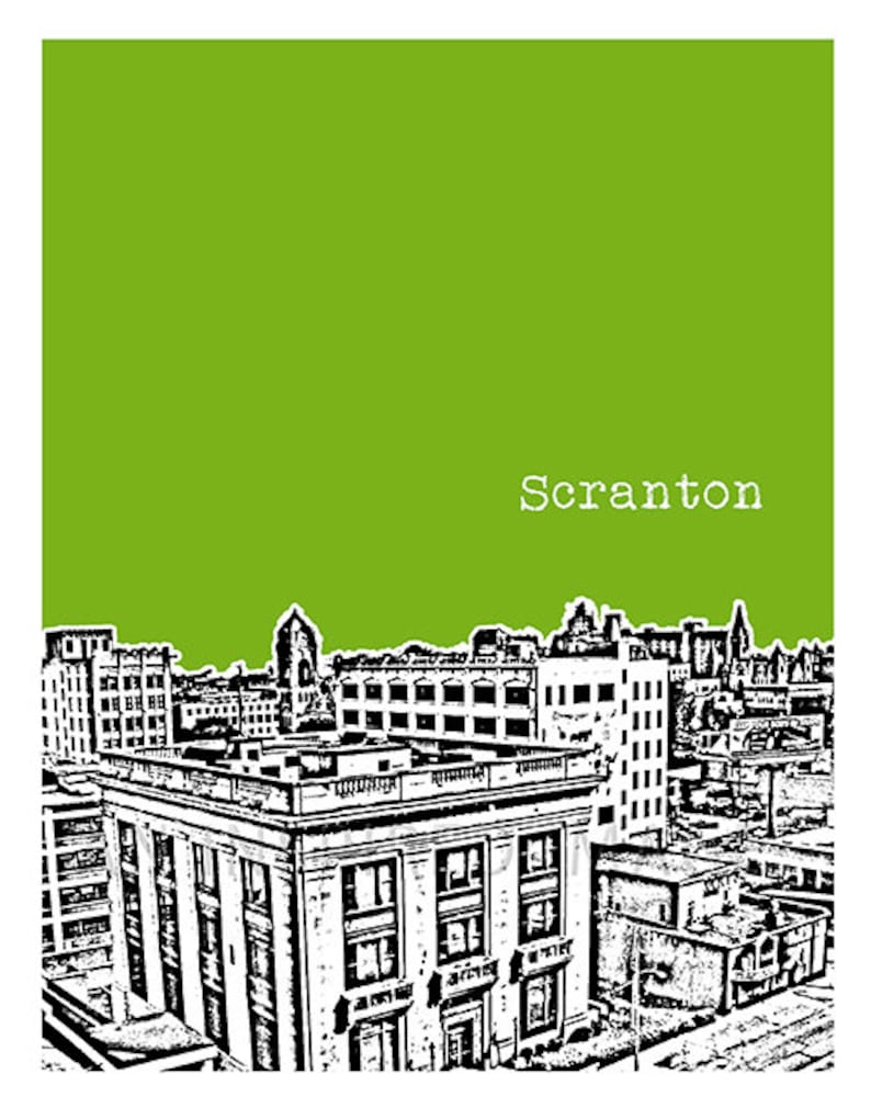 Scranton Poster Print Art Pennsylvania Skyline Downtown Item Etsy