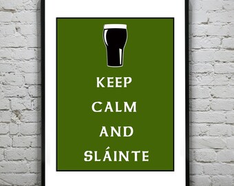 Slainte Beer drinking Irish Ireland Art Print Poster Guinness Item T3069