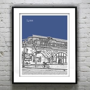 Lynn Massachusetts Skyline Poster Art Print MA Version 3