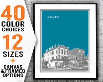 Augusta Georgia Poster Skyline Art Print GA Item T4108