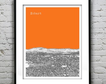 Hobart Tasmania Skyline Poster Art Print Item T2583