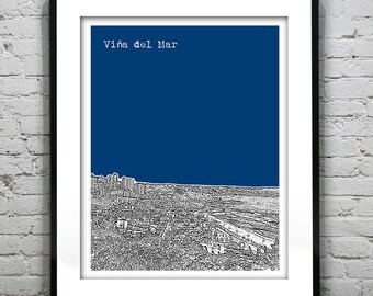 Viña de Mar Chile Poster Print Skyline Art South America Item T4930