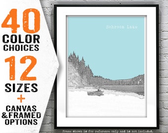 Schroon Lake Skyline Poster Art Print New York Adirondacks Item T3093
