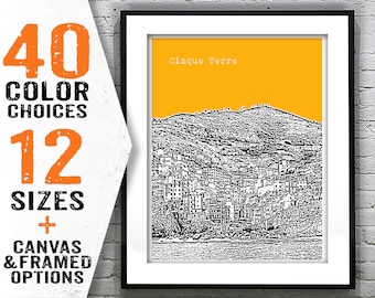 Cinque Terre Italy City Skyline Poster Art Print Item T2986