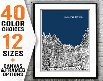 Custom Print - Hazen's Notch Vermont VT Skyline Art Print Poster