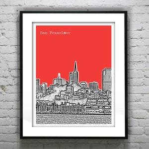San Francisco Poster Print Skyline Art Bay Area California CA Item T1188