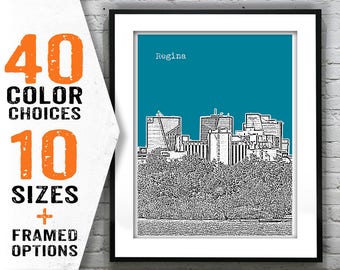 Regina Skyline Poster Art Print Canada Item T1427