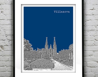 Villanova PA Poster Print Art Pennsylvania Skyline Item T2553