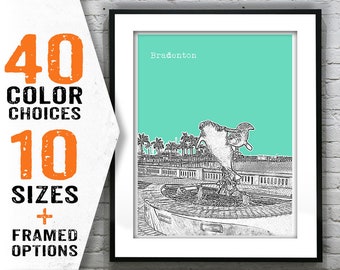 Bradenton Skyline Poster Art Print Florida FL Item T1496